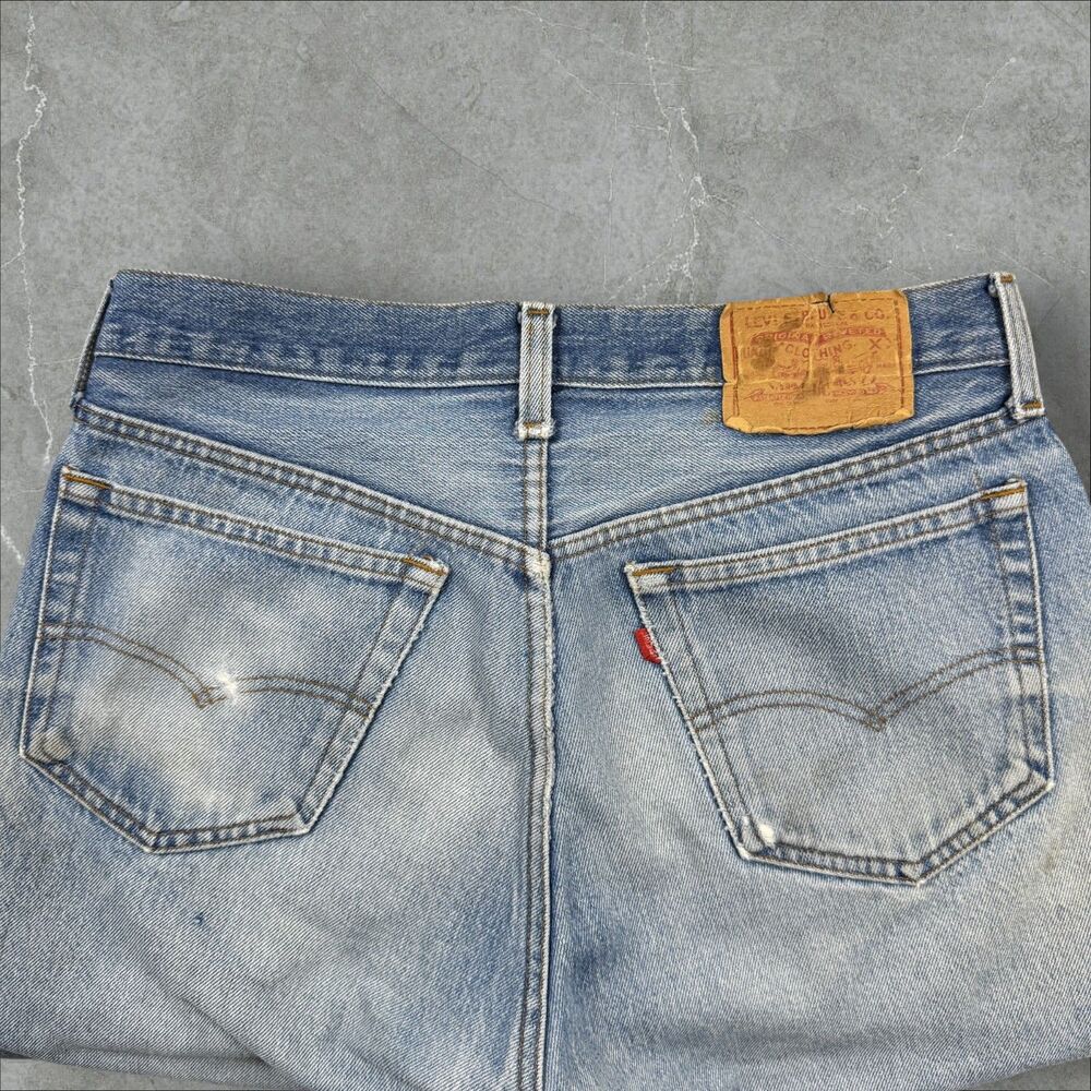 Vintage 70s Levis 501 XX Button Fly Faded Distressed Jeans 522 Stamped W32xL33 - Picture 3 of 12